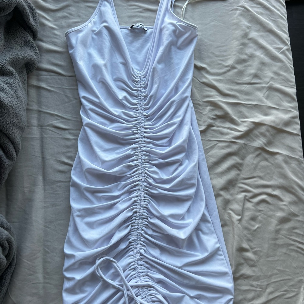 White ruched Dress